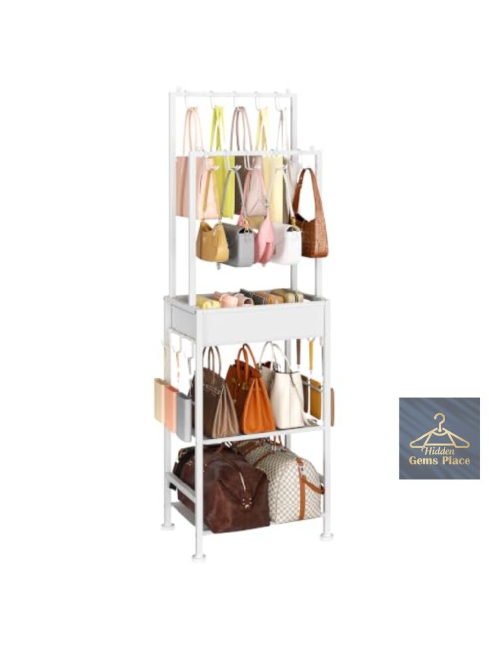 Purse Organizer Closet 16 Hooks Handbag Rack Storage